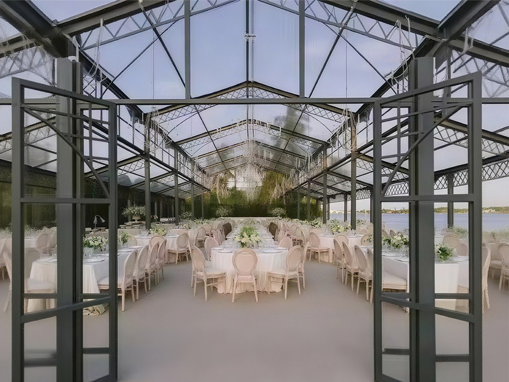 glass greenhouse,  Large greenhouse, greenhouse wedding venue